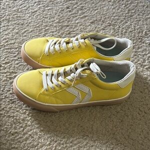 Dr Ssholl Offline Sunset Yellow Faux Leather Sneakers SZ 6M